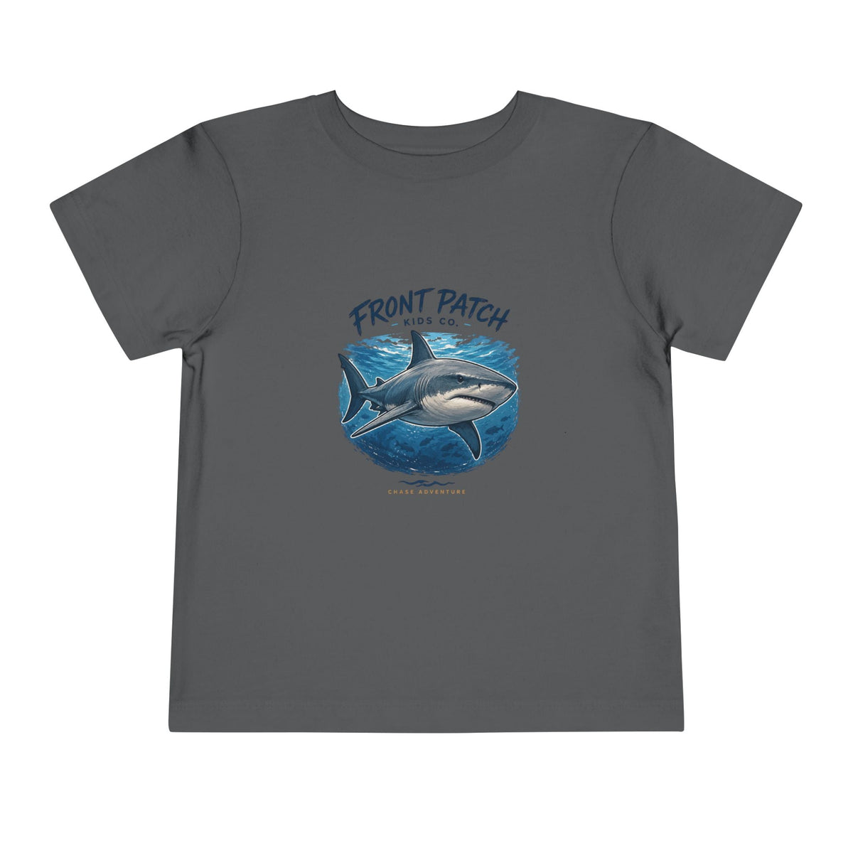 Toddler Shark Tee - "Front Patch" Ocean Shark Graphic Kids Shirt - Front Patch Kids Co.