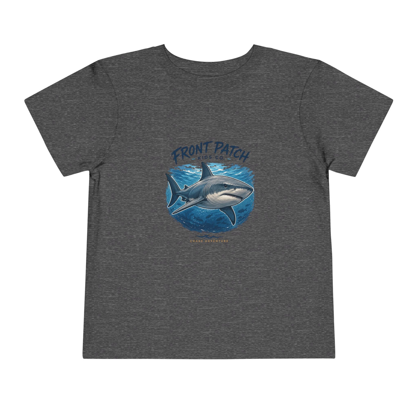 Toddler Shark Tee - "Front Patch" Ocean Shark Graphic Kids Shirt - Front Patch Kids Co.