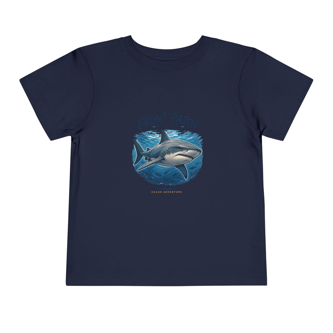Toddler Shark Tee - "Front Patch" Ocean Shark Graphic Kids Shirt - Front Patch Kids Co.
