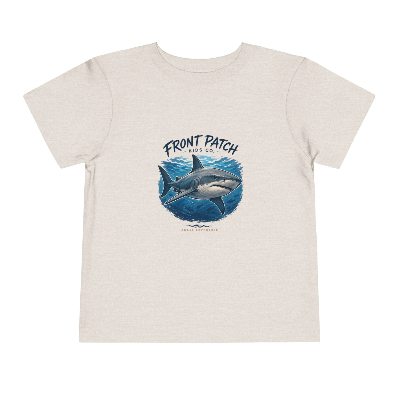 Toddler Shark Tee - "Front Patch" Ocean Shark Graphic Kids Shirt - Front Patch Kids Co.