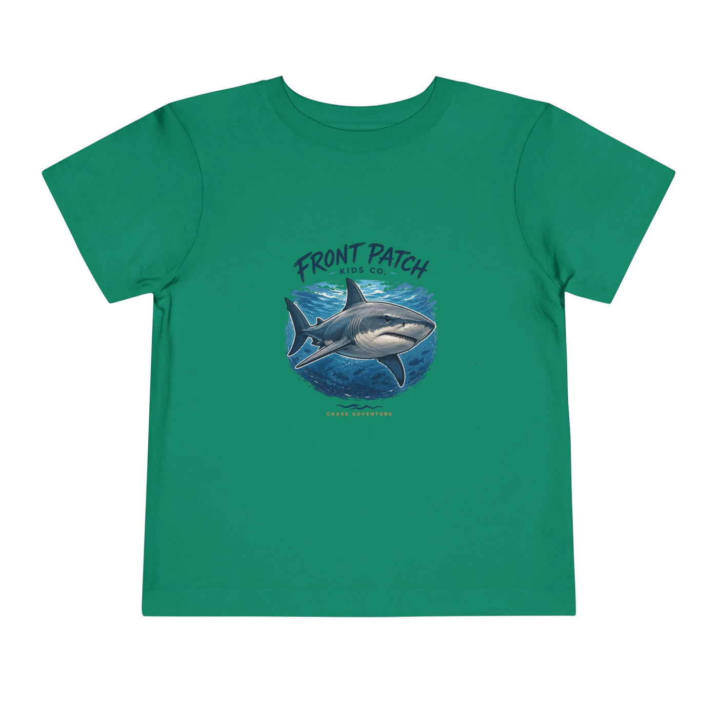 Toddler Shark Tee - "Front Patch" Ocean Shark Graphic Kids Shirt - Front Patch Kids Co.
