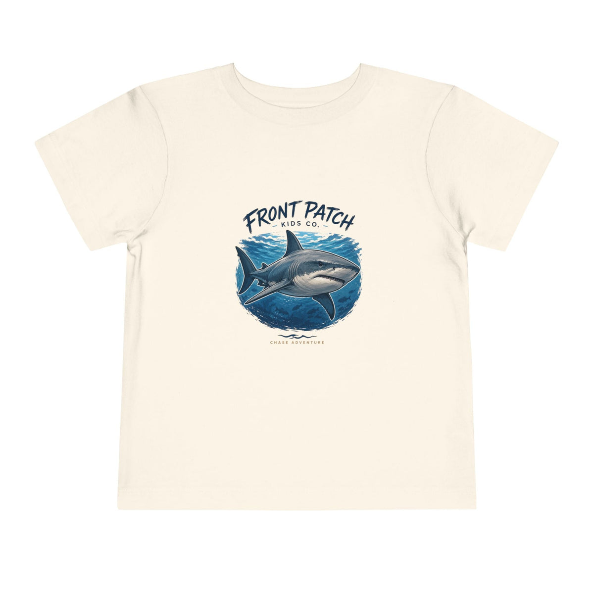 Toddler Shark Tee - "Front Patch" Ocean Shark Graphic Kids Shirt - Front Patch Kids Co.