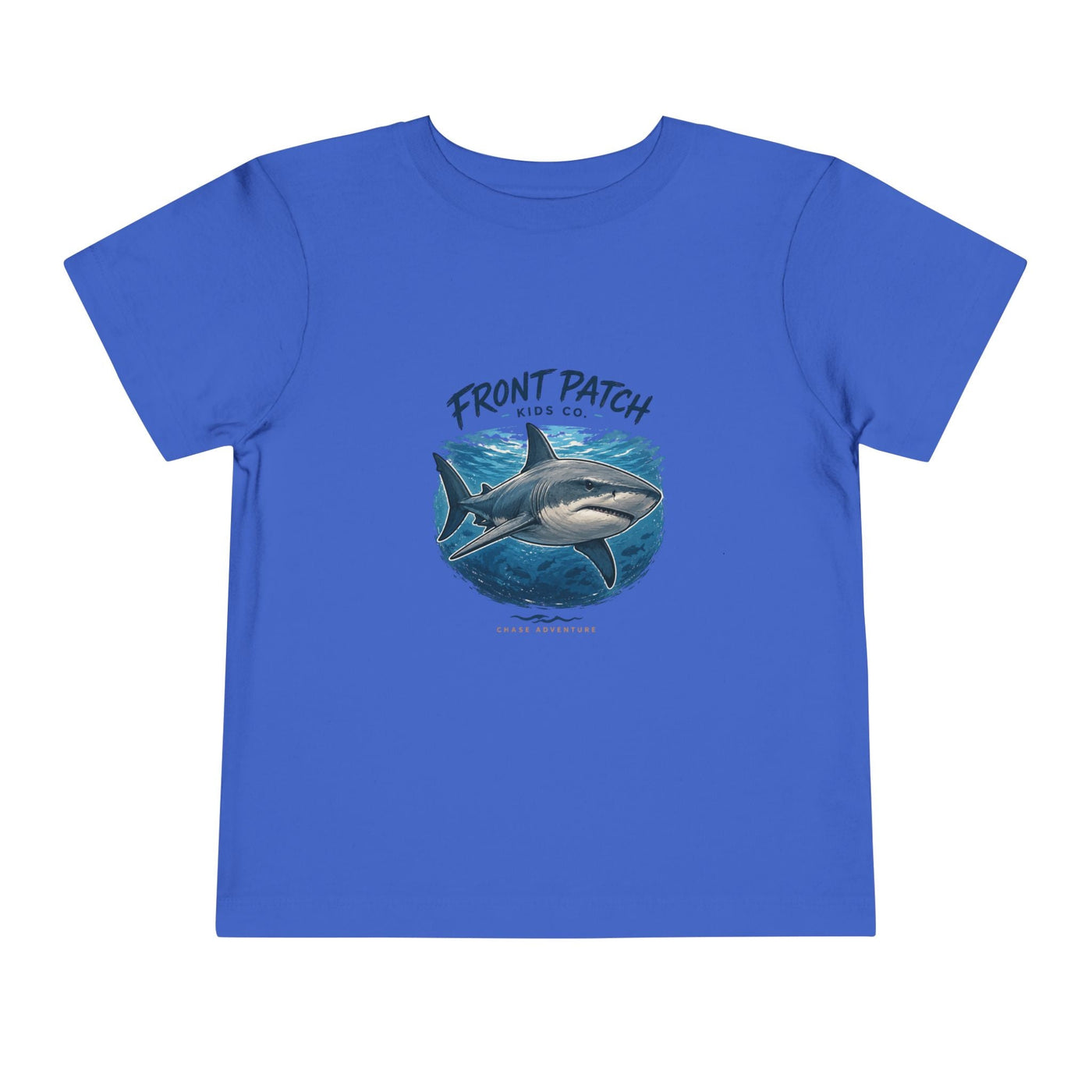 Toddler Shark Tee - "Front Patch" Ocean Shark Graphic Kids Shirt - Front Patch Kids Co.