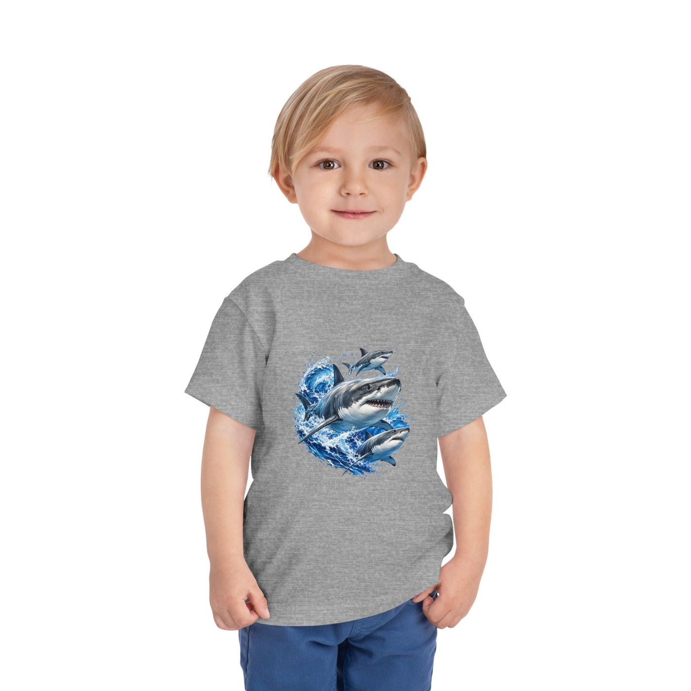 Toddler Shark Tee — Playful Ocean Sharks Graphic Shirt - Front Patch Kids Co.