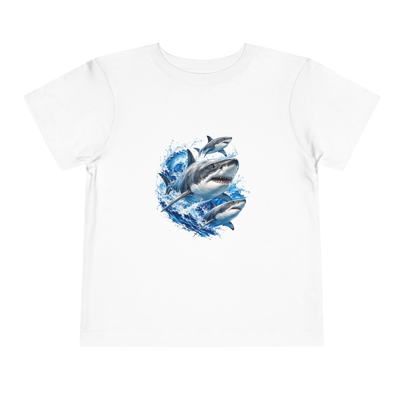 Toddler Shark Tee — Playful Ocean Sharks Graphic Shirt - Front Patch Kids Co.