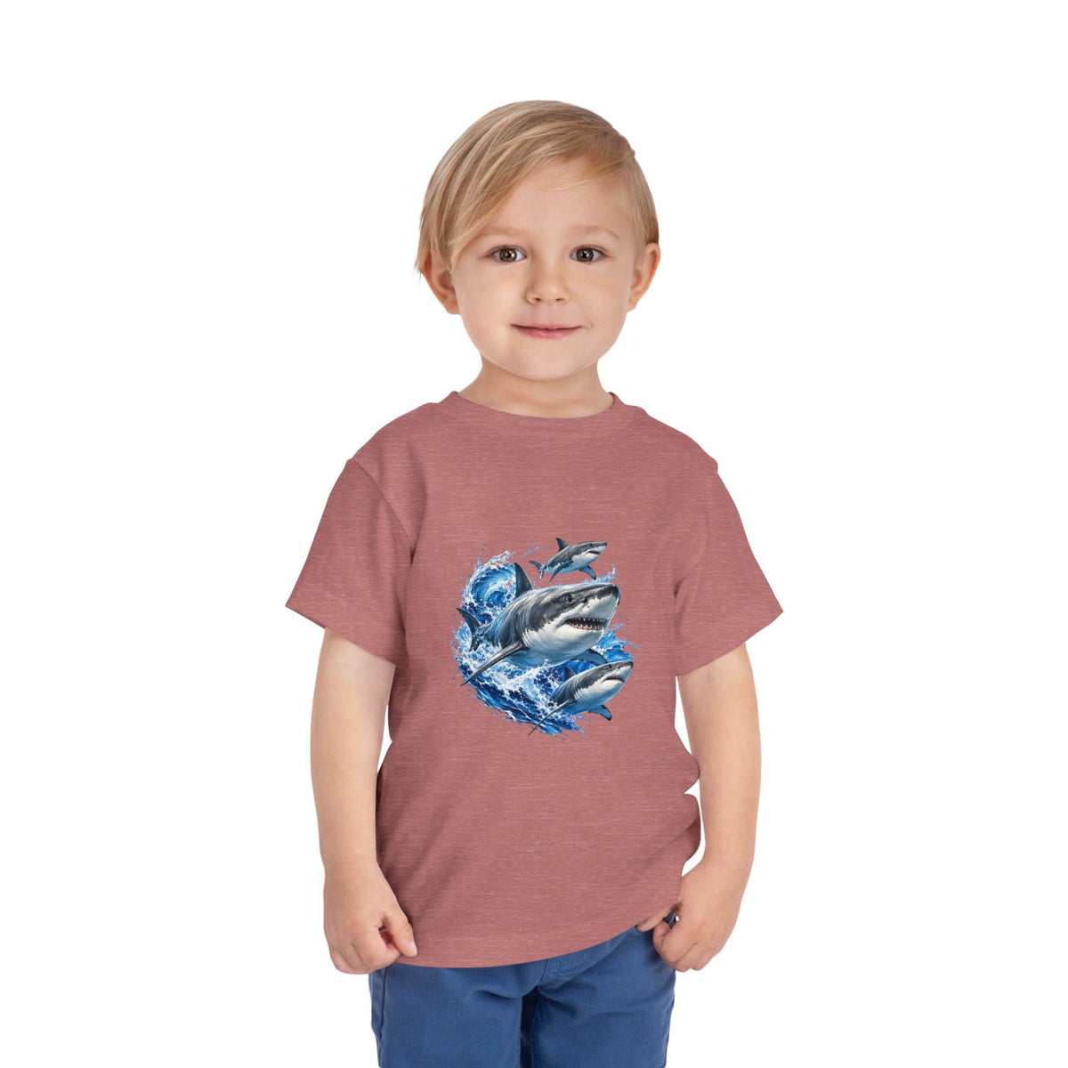 Toddler Shark Tee — Playful Ocean Sharks Graphic Shirt - Front Patch Kids Co.