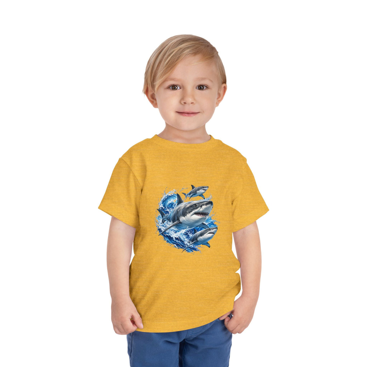 Toddler Shark Tee — Playful Ocean Sharks Graphic Shirt - Front Patch Kids Co.