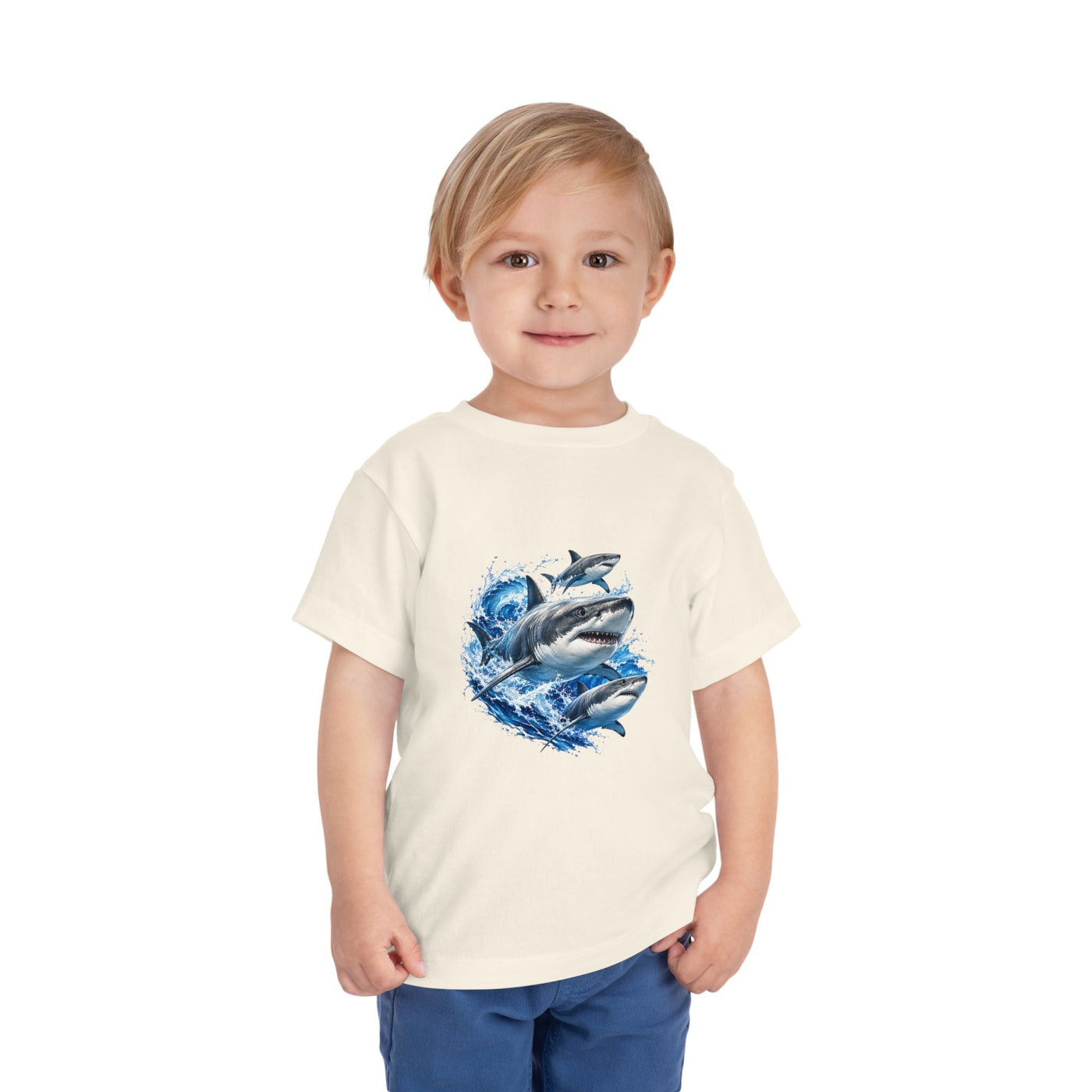 Toddler Shark Tee — Playful Ocean Sharks Graphic Shirt - Front Patch Kids Co.