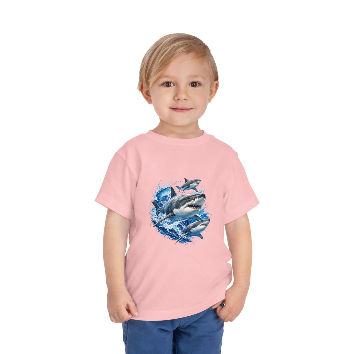 Toddler Shark Tee — Playful Ocean Sharks Graphic Shirt - Front Patch Kids Co.