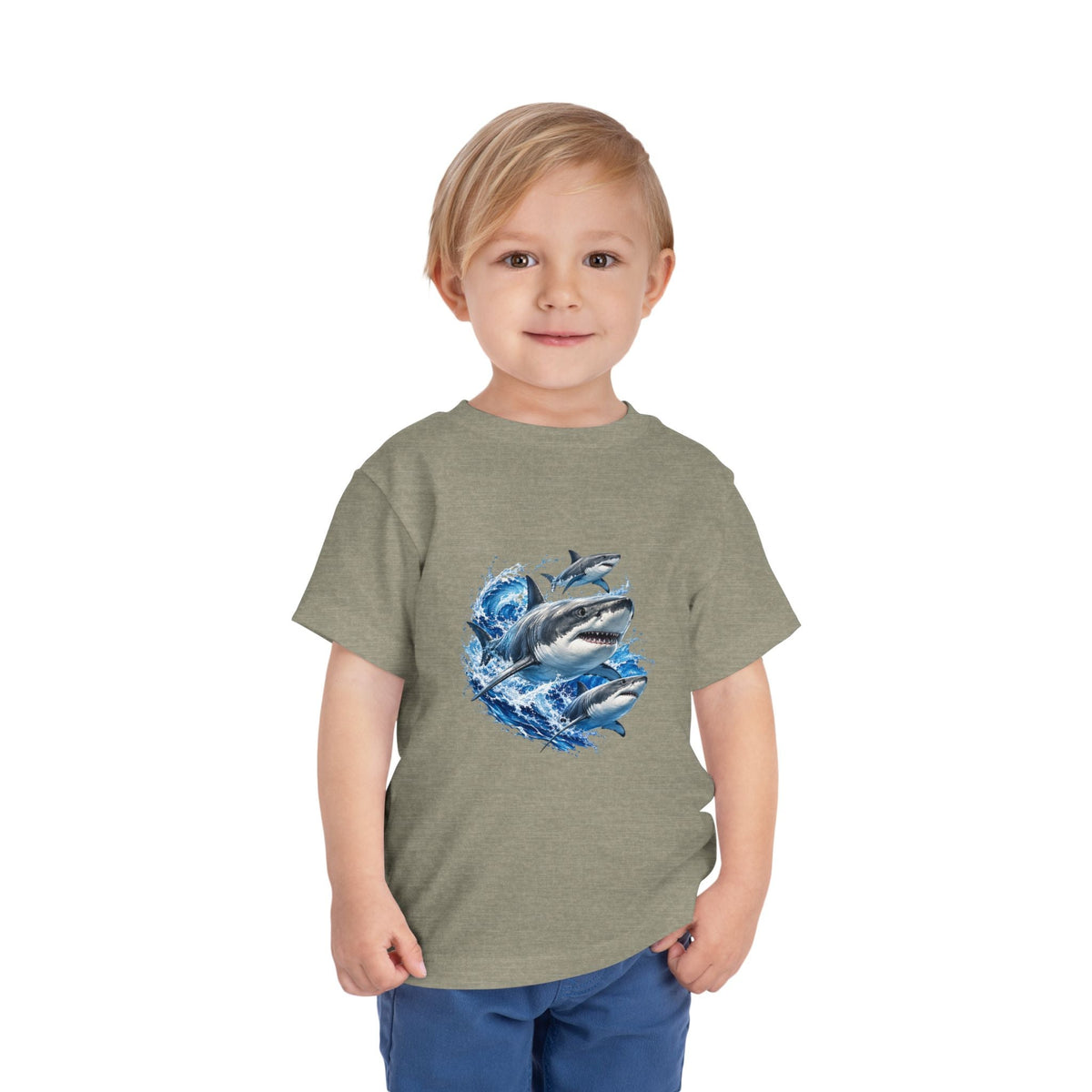 Toddler Shark Tee — Playful Ocean Sharks Graphic Shirt - Front Patch Kids Co.