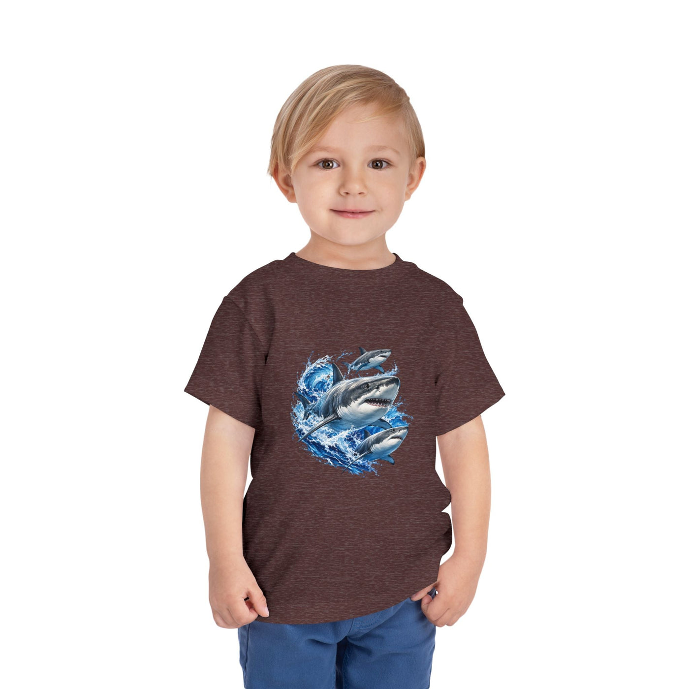 Toddler Shark Tee — Playful Ocean Sharks Graphic Shirt - Front Patch Kids Co.