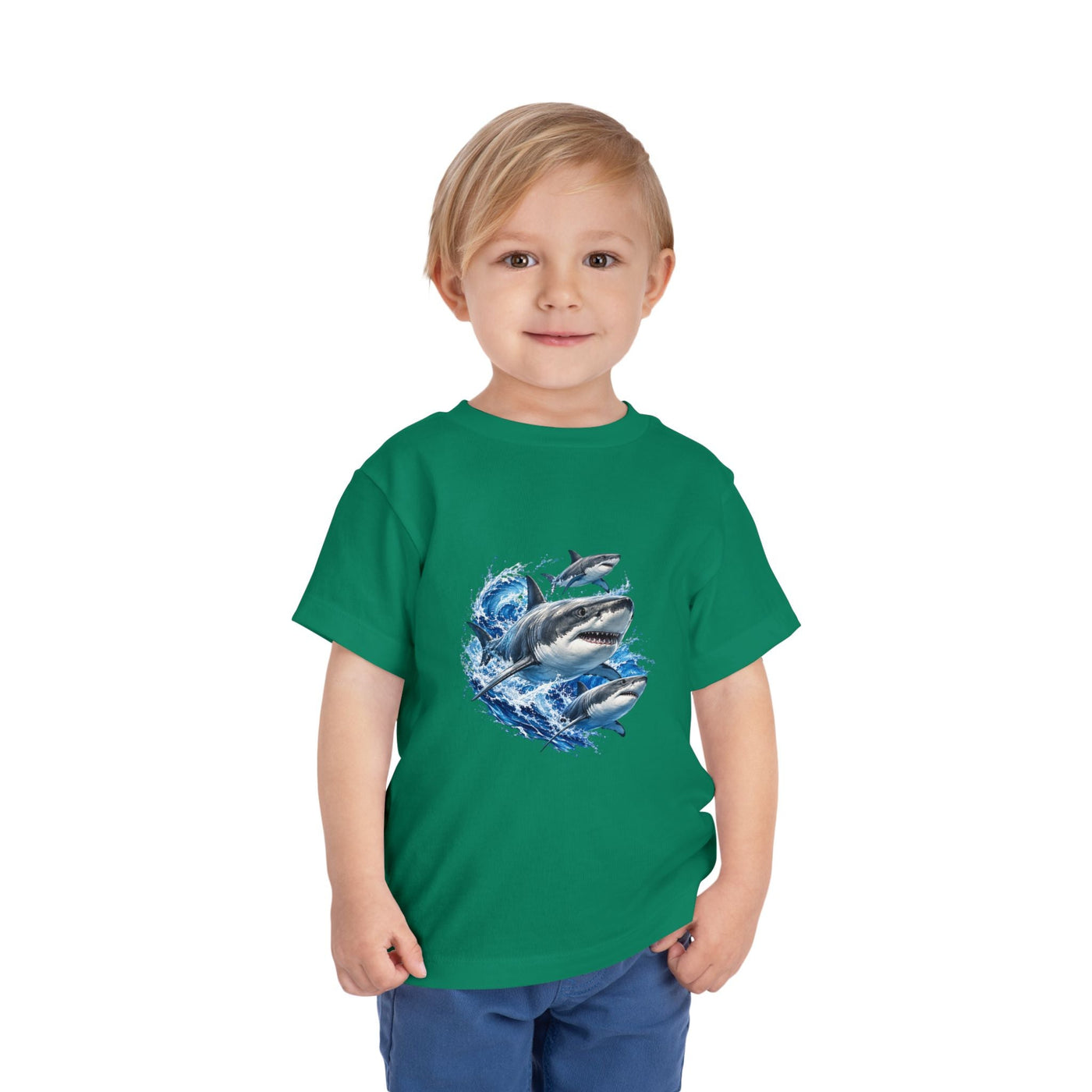 Toddler Shark Tee — Playful Ocean Sharks Graphic Shirt - Front Patch Kids Co.