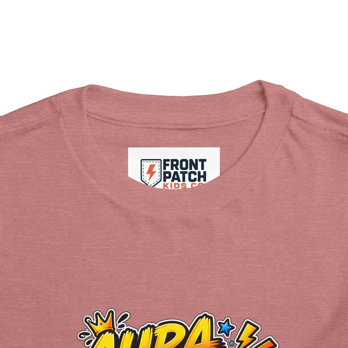 Toddler Tee — 'Aura +1000' Skateboard Shark Graphic Shirt - Front Patch Kids Co.