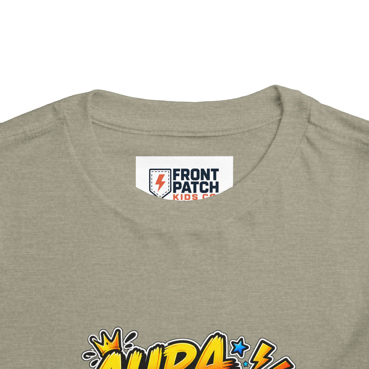 Toddler Tee — 'Aura +1000' Skateboard Shark Graphic Shirt - Front Patch Kids Co.