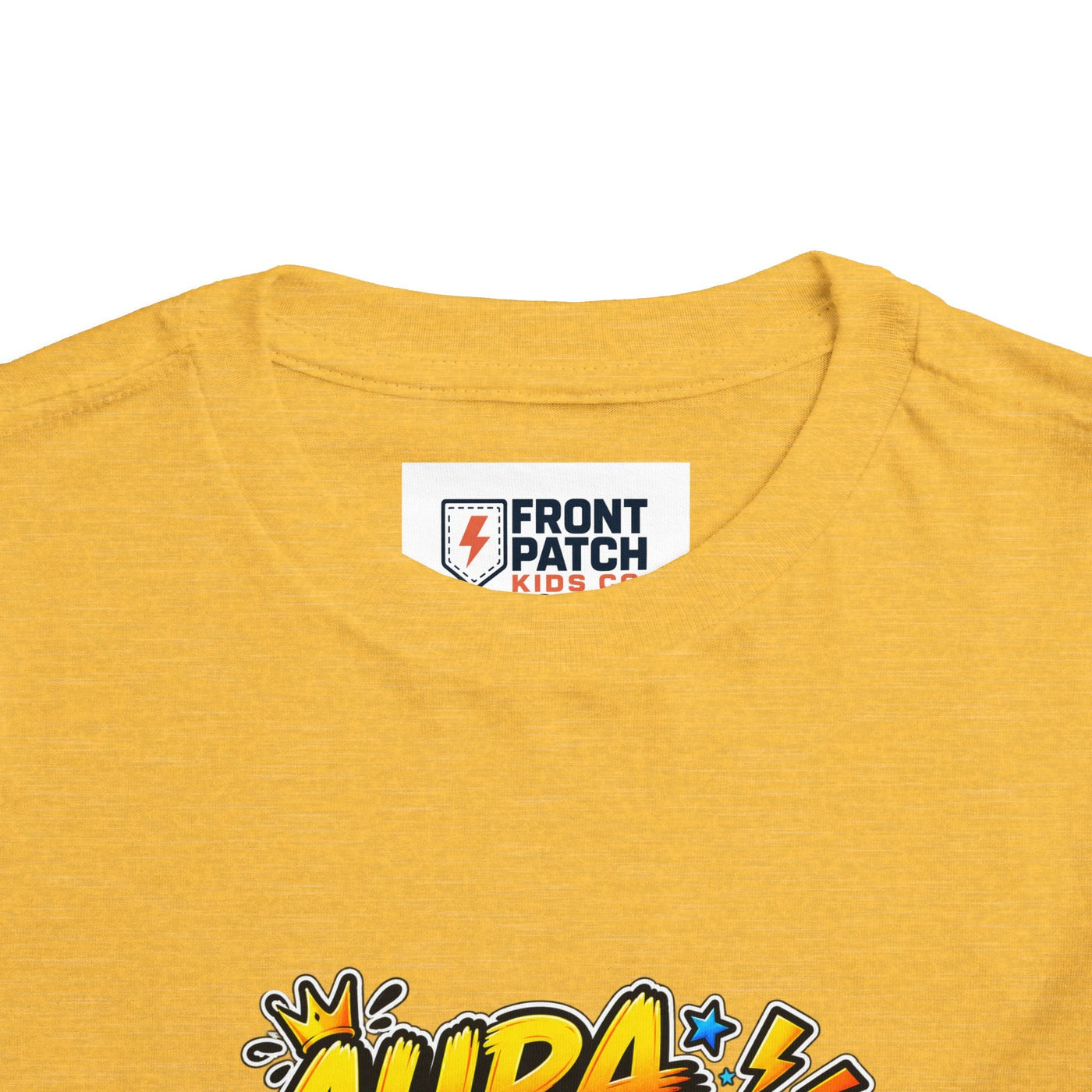Toddler Tee — 'Aura +1000' Skateboard Shark Graphic Shirt - Front Patch Kids Co.