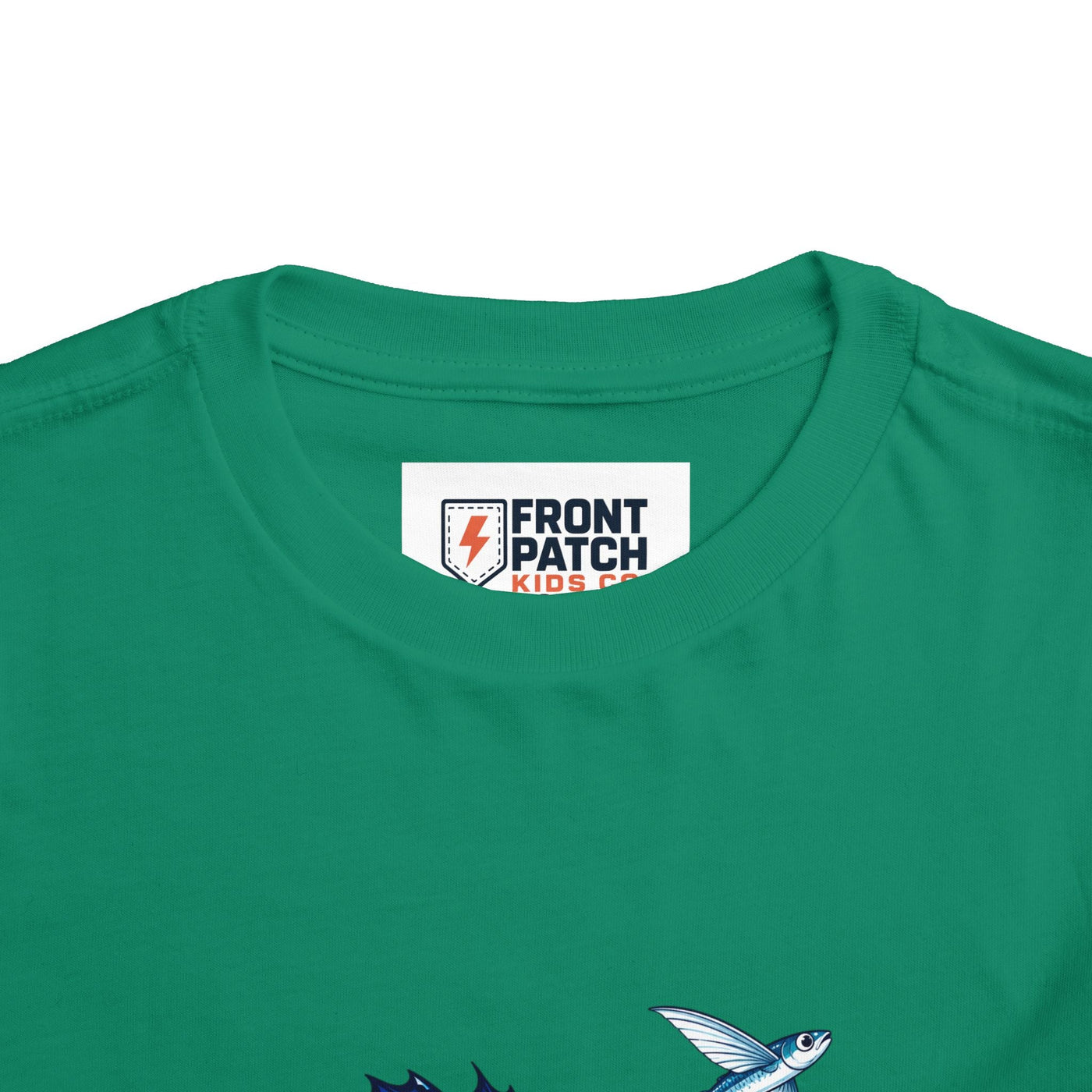 Toddler Tee — Blue Sailfish & Flying Fish Ocean Graphic - Front Patch Kids Co.
