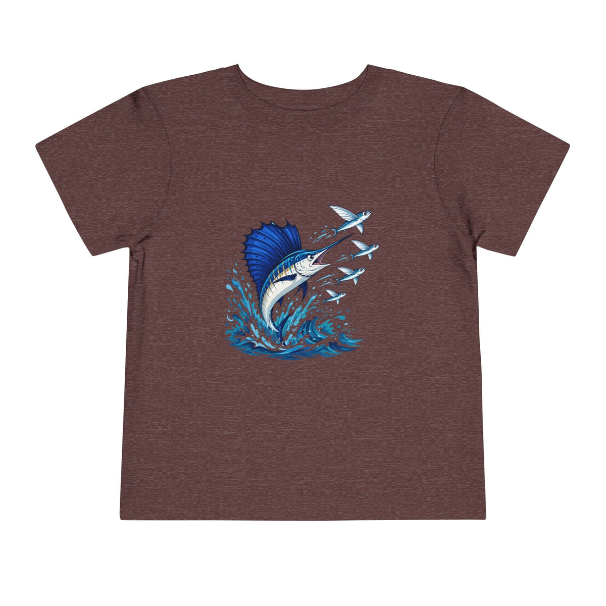 Toddler Tee — Blue Sailfish & Flying Fish Ocean Graphic - Front Patch Kids Co.