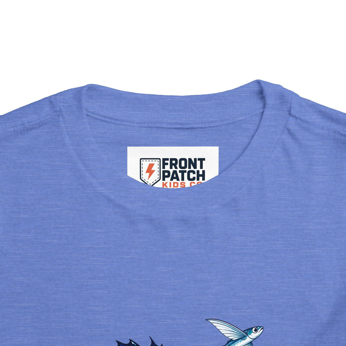 Toddler Tee — Blue Sailfish & Flying Fish Ocean Graphic - Front Patch Kids Co.