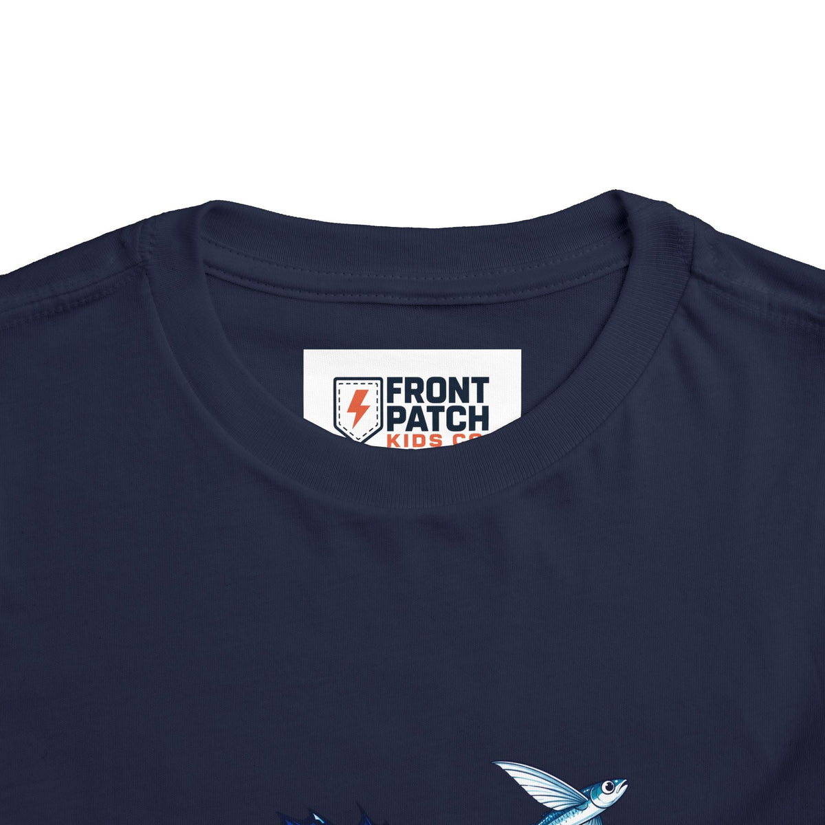Toddler Tee — Blue Sailfish & Flying Fish Ocean Graphic - Front Patch Kids Co.