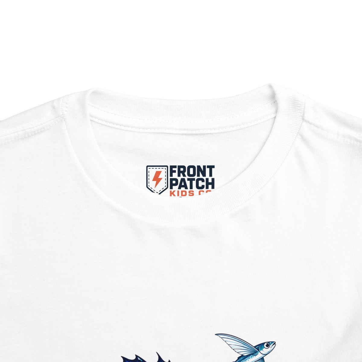 Toddler Tee — Blue Sailfish & Flying Fish Ocean Graphic - Front Patch Kids Co.
