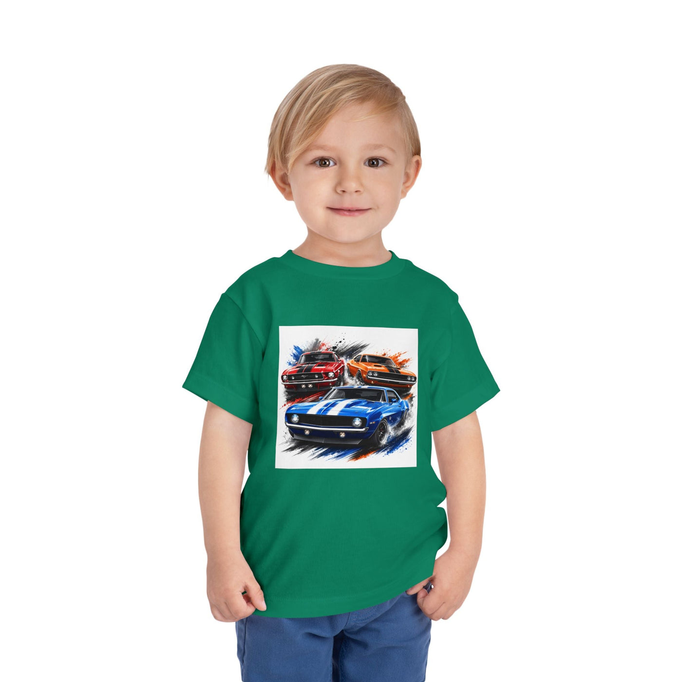 Toddler Tee — Classic Muscle Cars Race Graphic - Front Patch Kids Co.