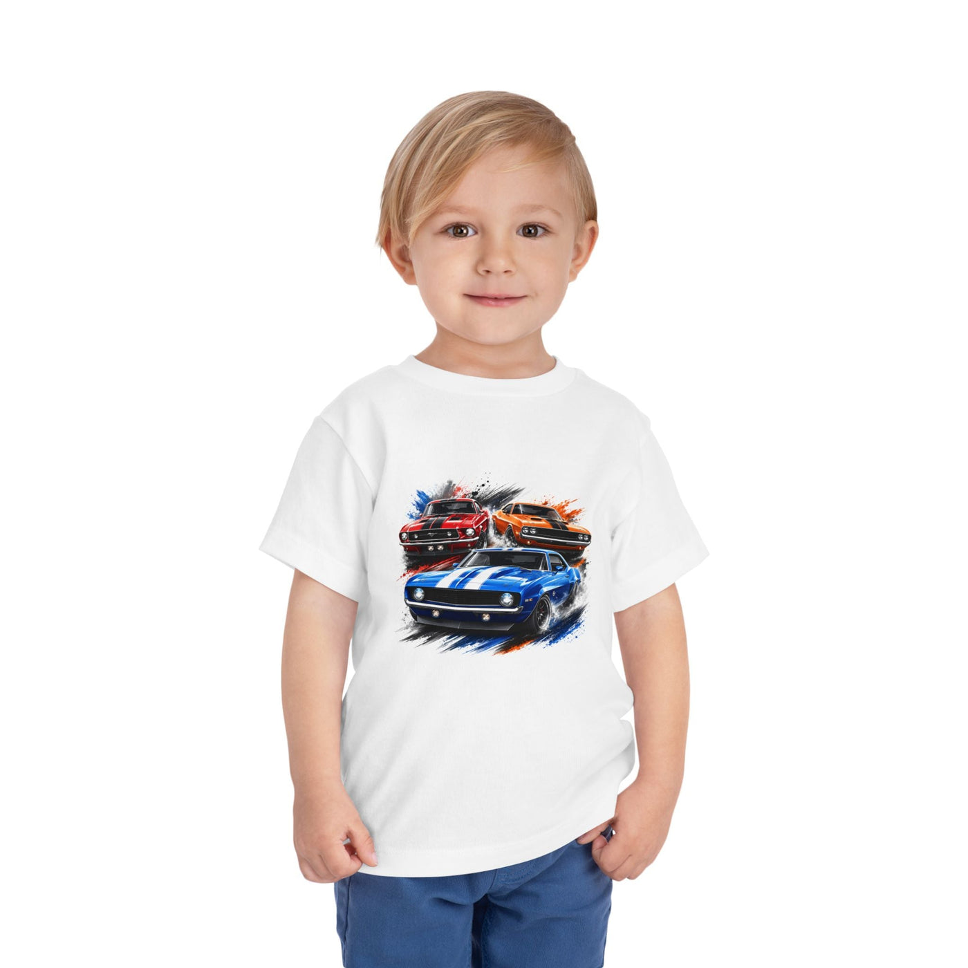 Toddler Tee — Classic Muscle Cars Race Graphic - Front Patch Kids Co.