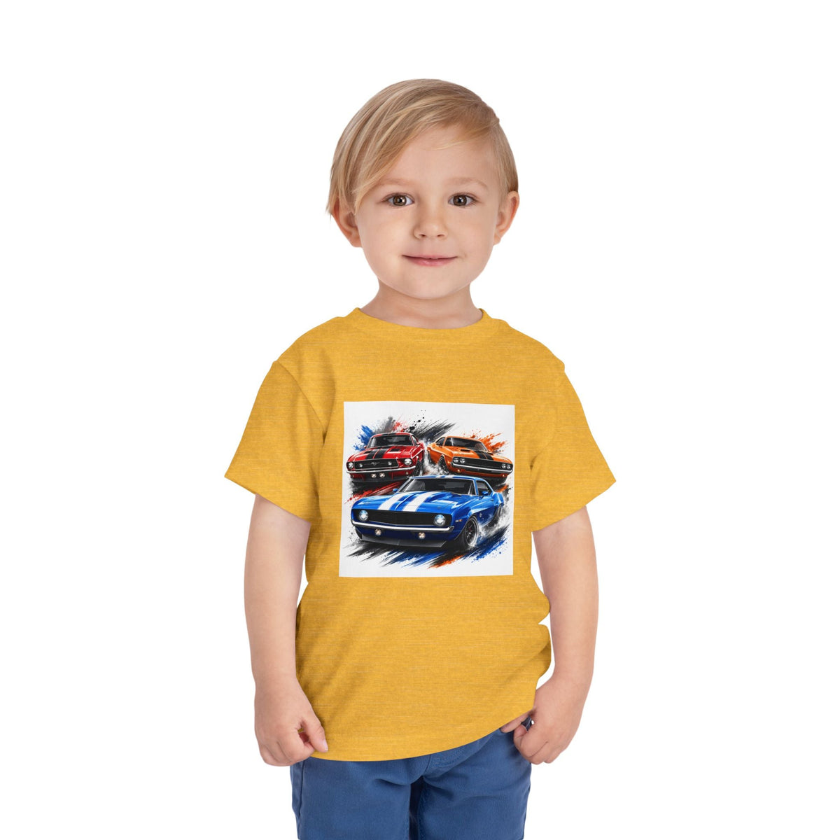 Toddler Tee — Classic Muscle Cars Race Graphic - Front Patch Kids Co.