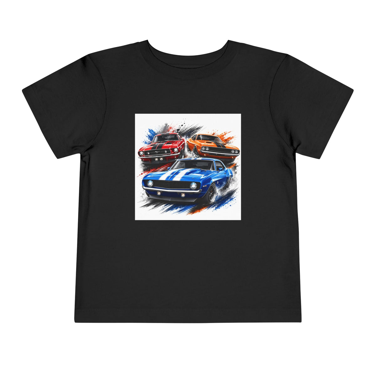 Toddler Tee — Classic Muscle Cars Race Graphic - Front Patch Kids Co.
