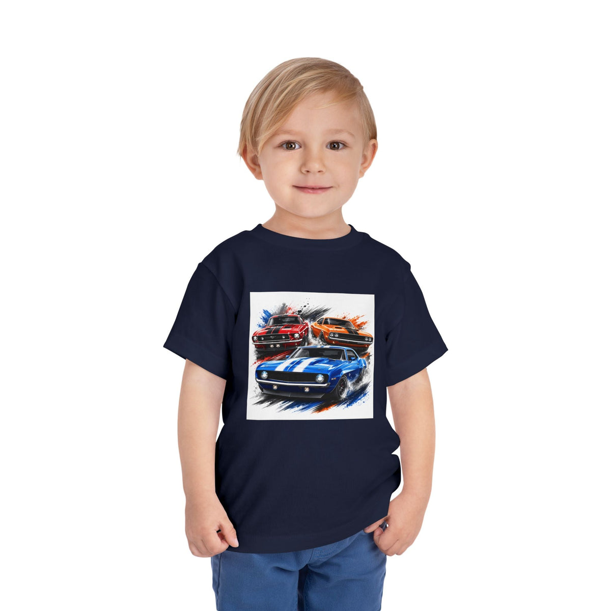 Toddler Tee — Classic Muscle Cars Race Graphic - Front Patch Kids Co.