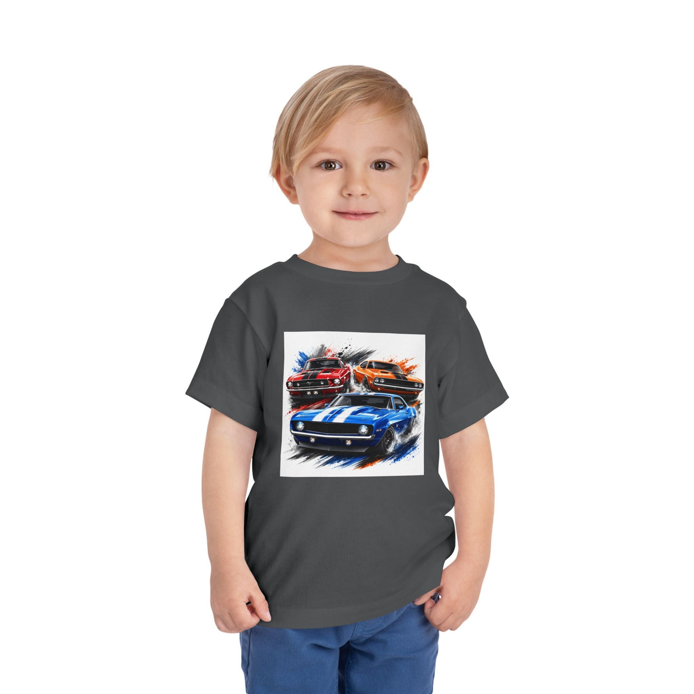 Toddler Tee — Classic Muscle Cars Race Graphic - Front Patch Kids Co.