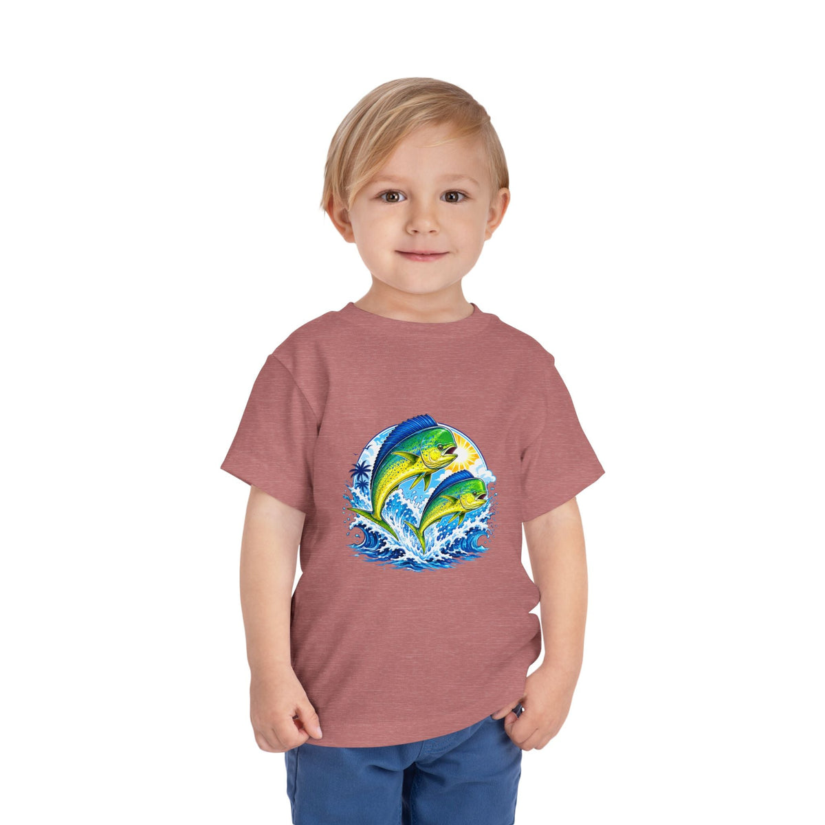 Toddler Tee — Colorful Mahi Mahi Fish Surf Ocean Graphic - Front Patch Kids Co.