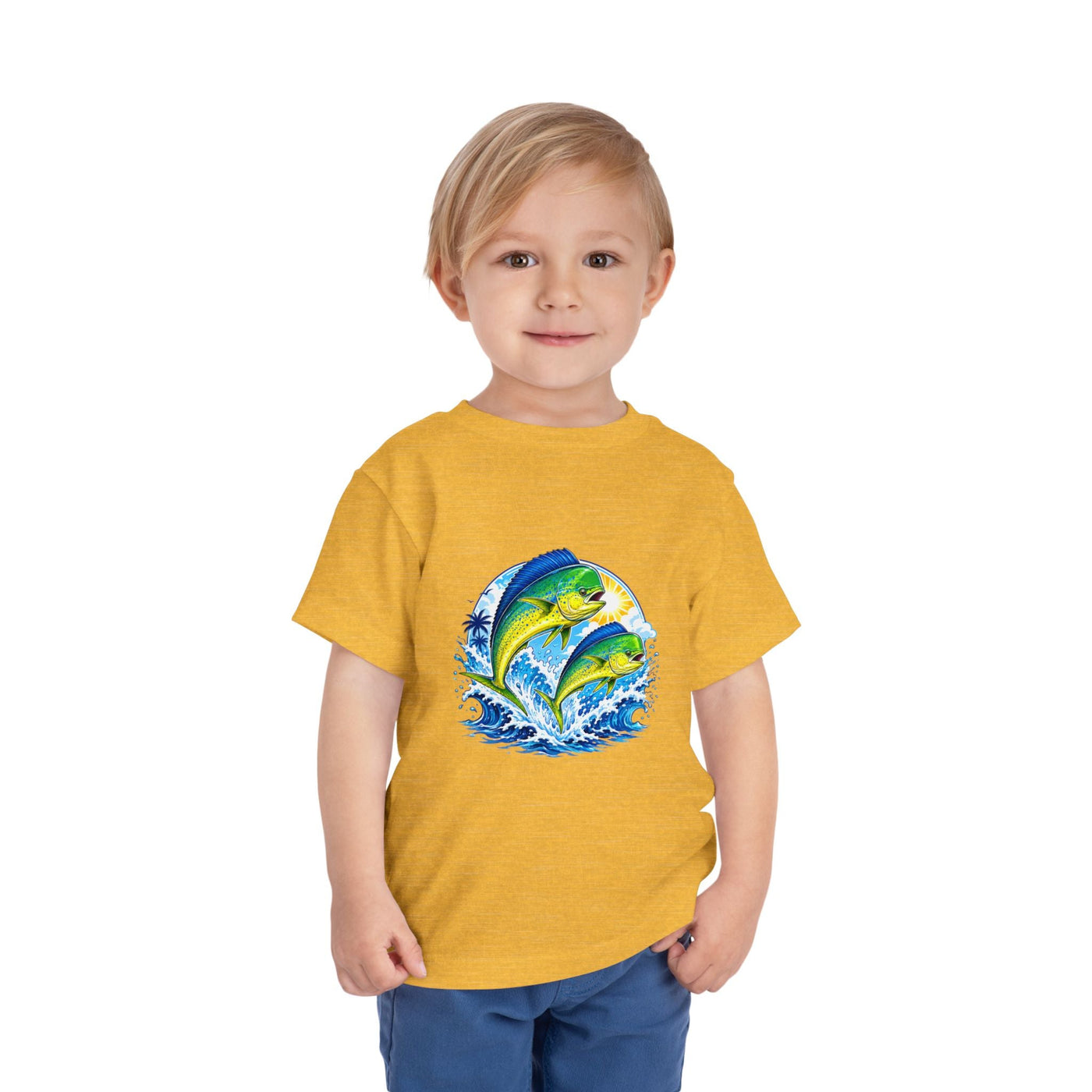 Toddler Tee — Colorful Mahi Mahi Fish Surf Ocean Graphic - Front Patch Kids Co.