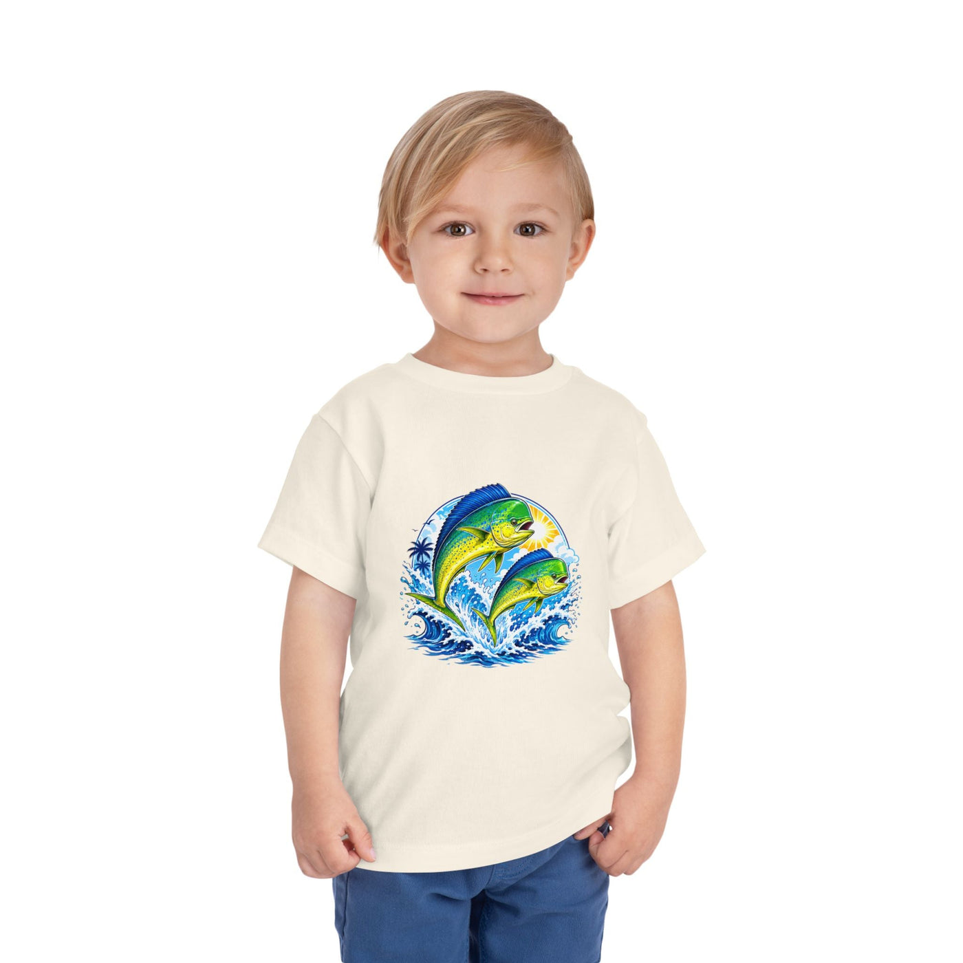 Toddler Tee — Colorful Mahi Mahi Fish Surf Ocean Graphic - Front Patch Kids Co.