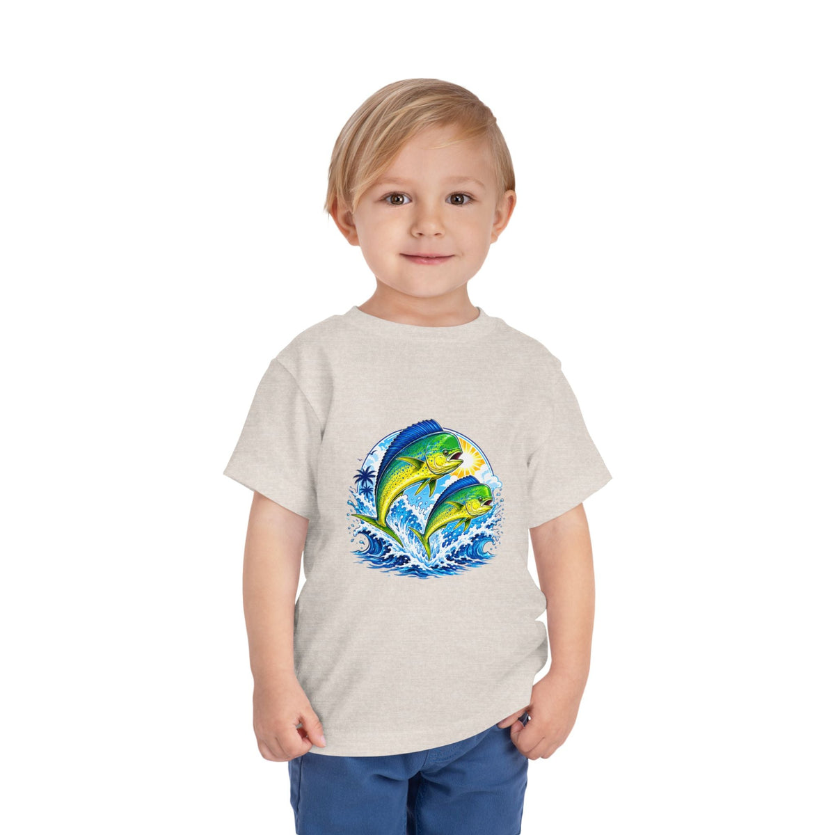 Toddler Tee — Colorful Mahi Mahi Fish Surf Ocean Graphic - Front Patch Kids Co.