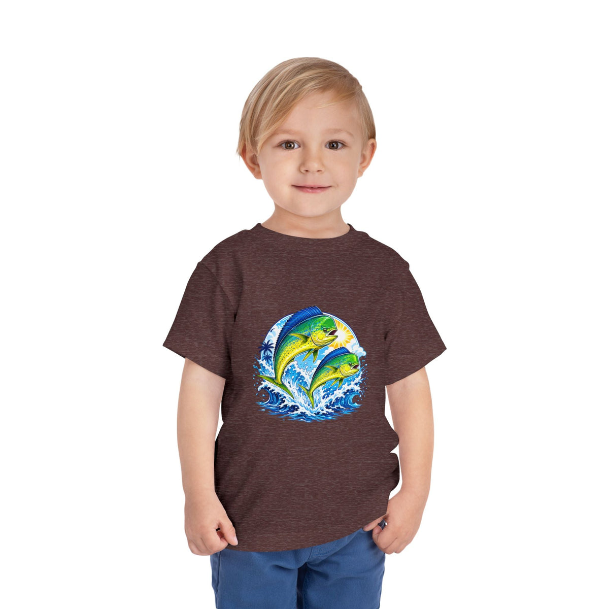 Toddler Tee — Colorful Mahi Mahi Fish Surf Ocean Graphic - Front Patch Kids Co.