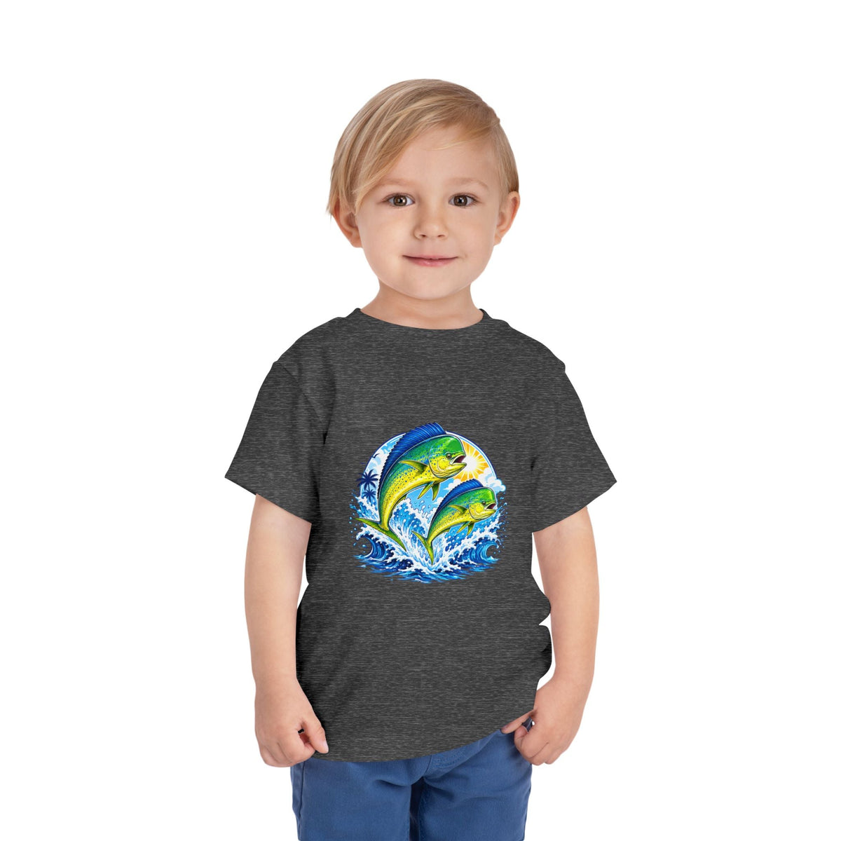 Toddler Tee — Colorful Mahi Mahi Fish Surf Ocean Graphic - Front Patch Kids Co.
