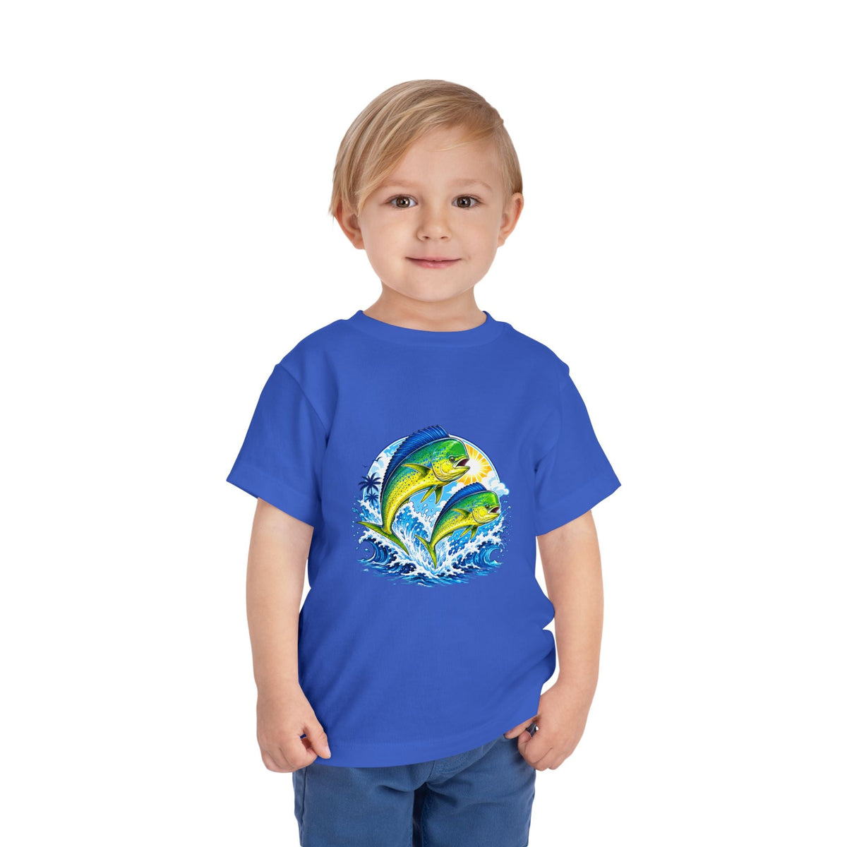 Toddler Tee — Colorful Mahi Mahi Fish Surf Ocean Graphic - Front Patch Kids Co.