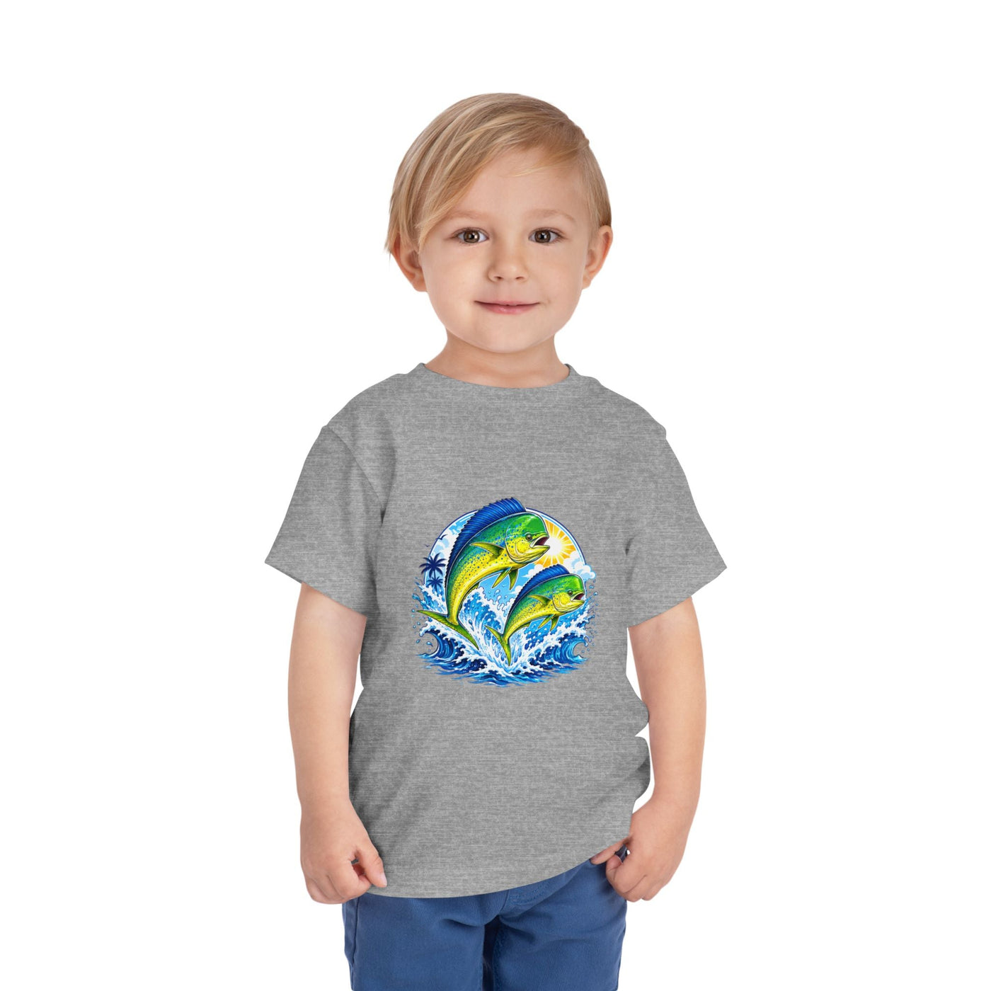 Toddler Tee — Colorful Mahi Mahi Fish Surf Ocean Graphic - Front Patch Kids Co.