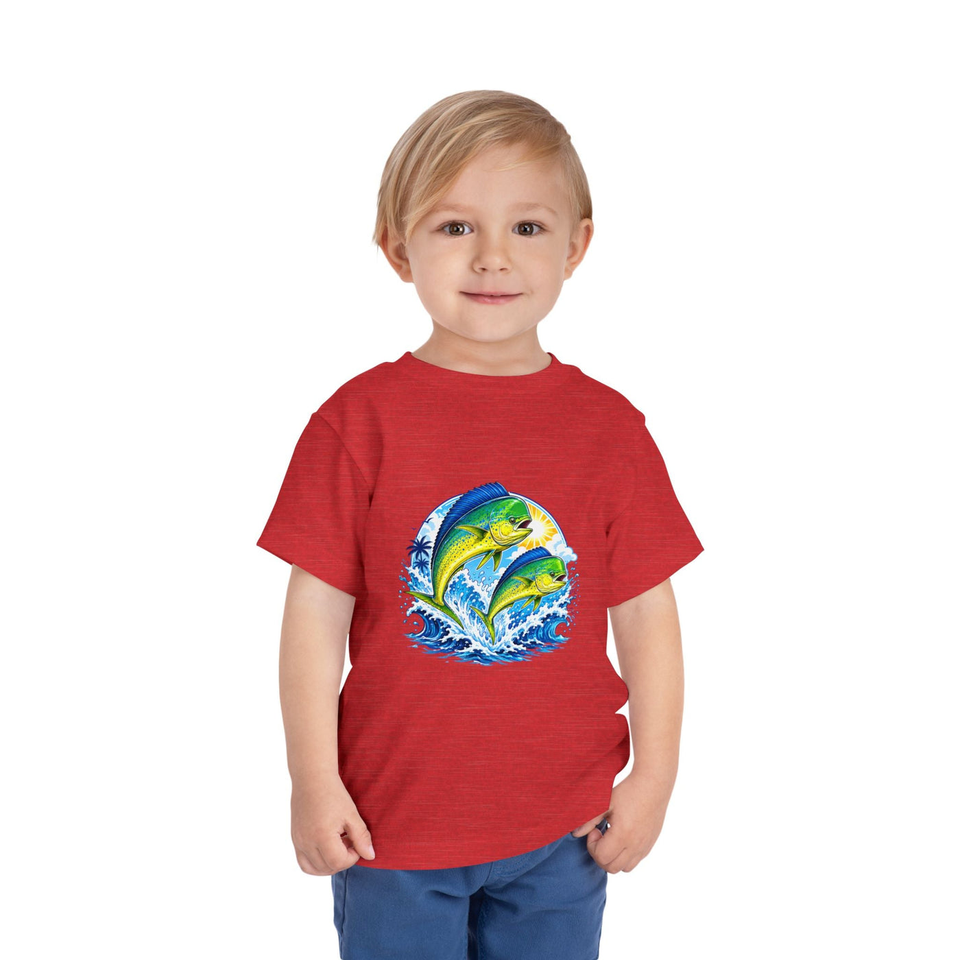 Toddler Tee — Colorful Mahi Mahi Fish Surf Ocean Graphic - Front Patch Kids Co.