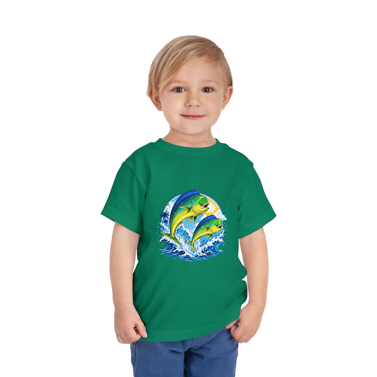 Toddler Tee — Colorful Mahi Mahi Fish Surf Ocean Graphic - Front Patch Kids Co.