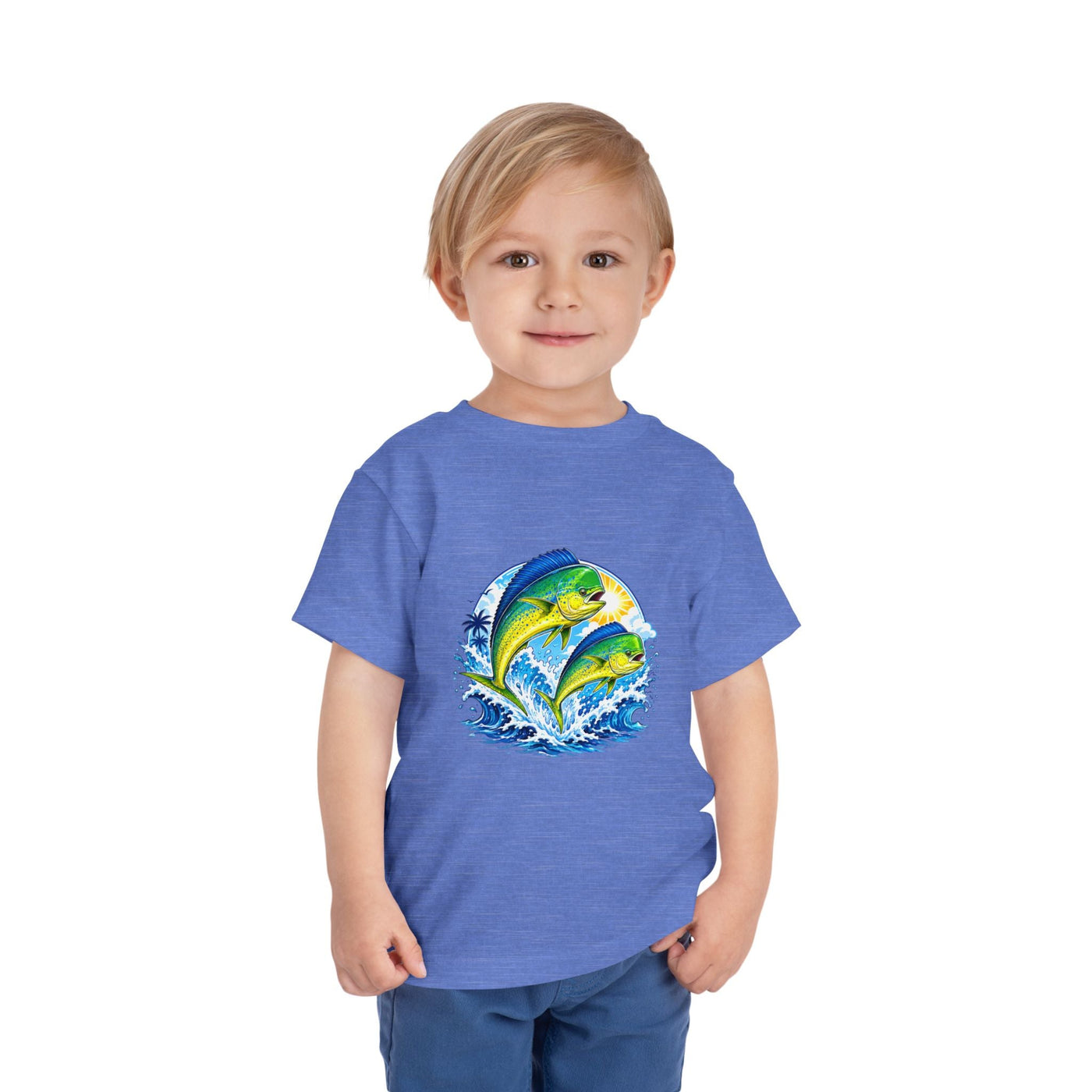 Toddler Tee — Colorful Mahi Mahi Fish Surf Ocean Graphic - Front Patch Kids Co.