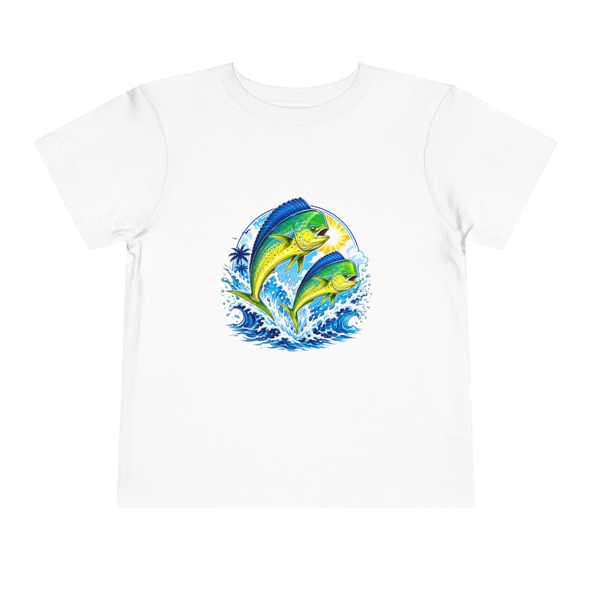 Toddler Tee — Colorful Mahi Mahi Fish Surf Ocean Graphic - Front Patch Kids Co.
