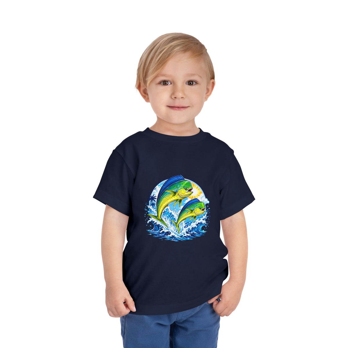 Toddler Tee — Colorful Mahi Mahi Fish Surf Ocean Graphic - Front Patch Kids Co.
