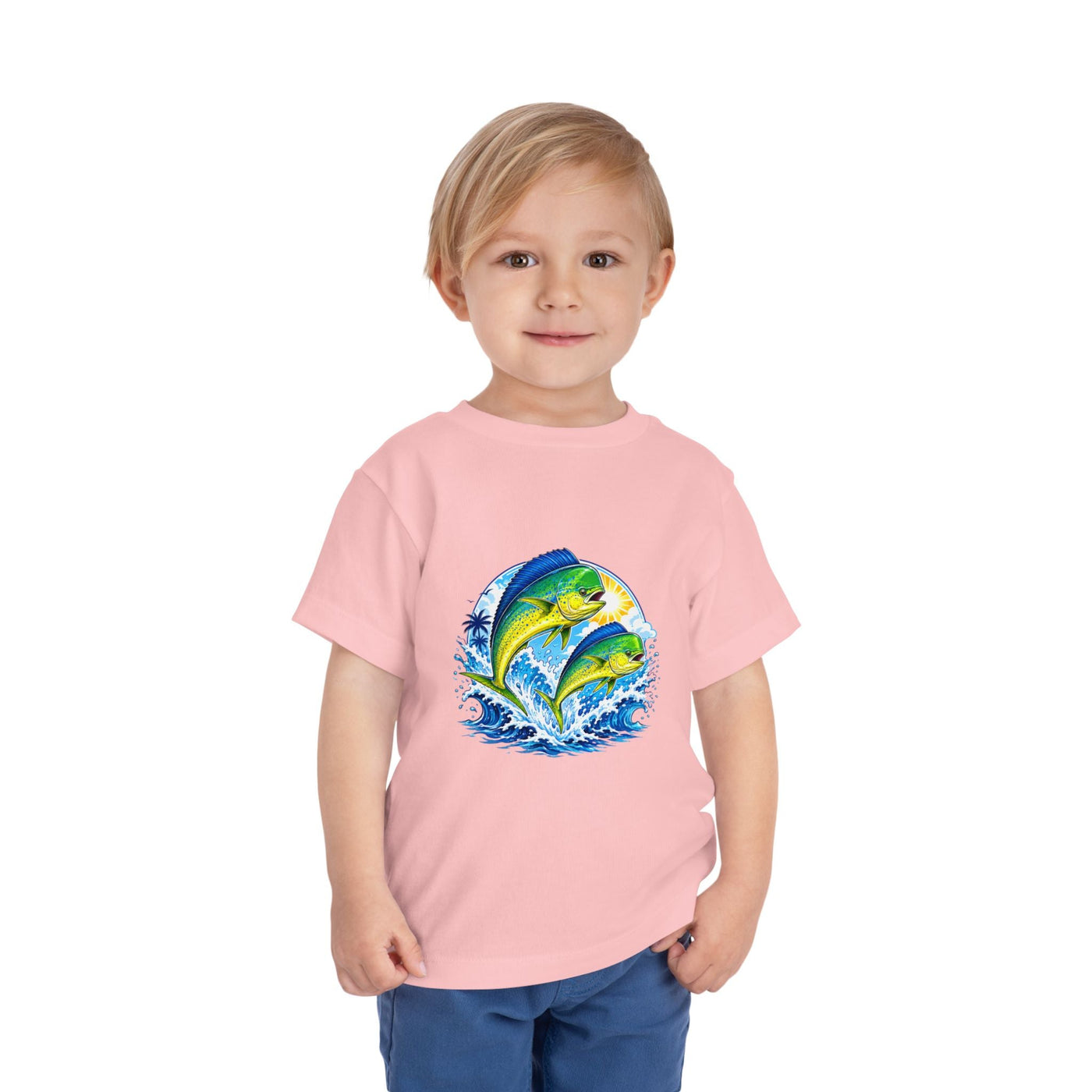 Toddler Tee — Colorful Mahi Mahi Fish Surf Ocean Graphic - Front Patch Kids Co.