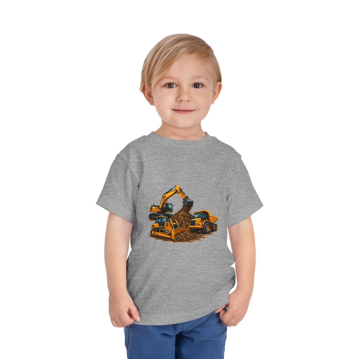 Toddler Tee — Construction Trucks Excavator & Dump Truck Graphic - Front Patch Kids Co.