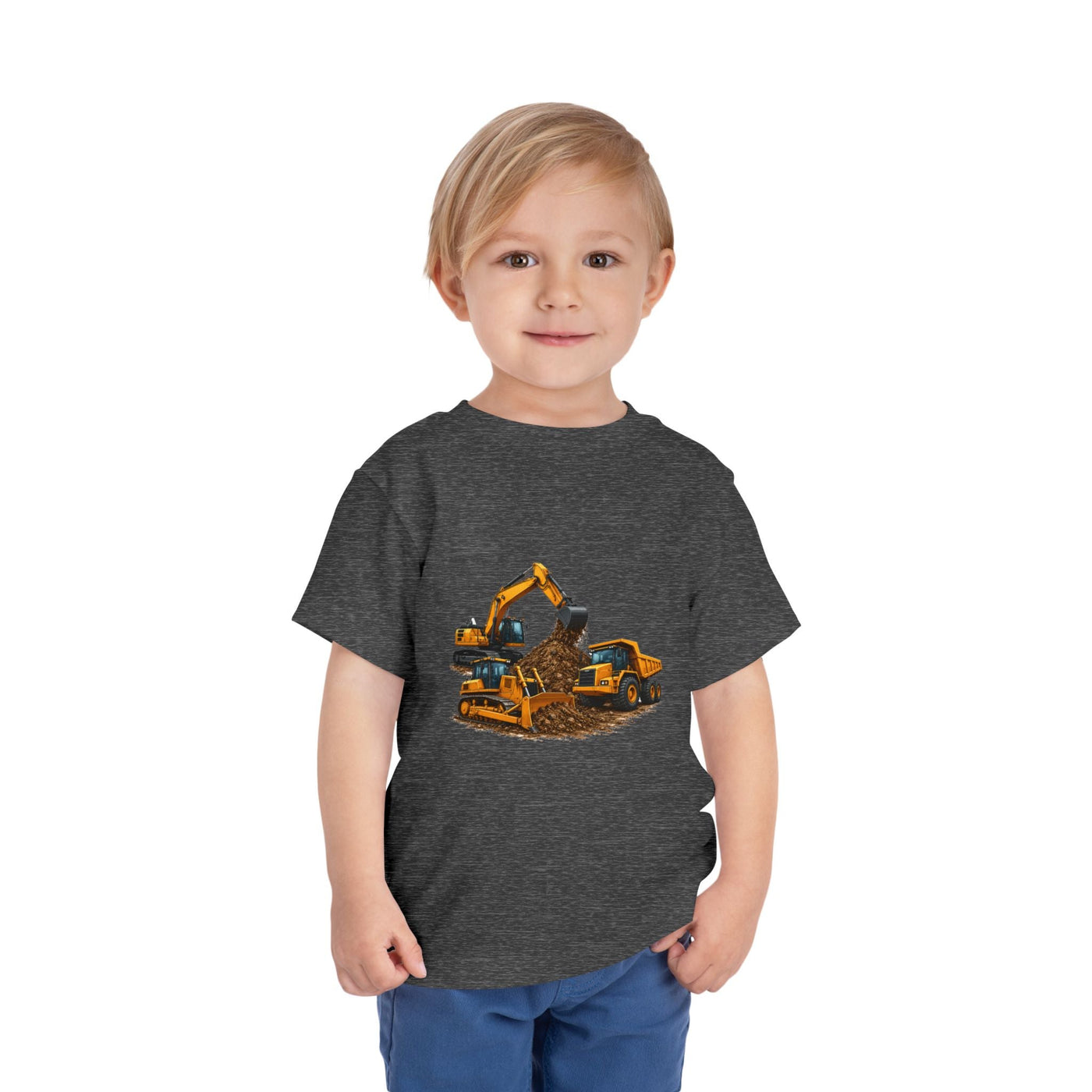Toddler Tee — Construction Trucks Excavator & Dump Truck Graphic - Front Patch Kids Co.
