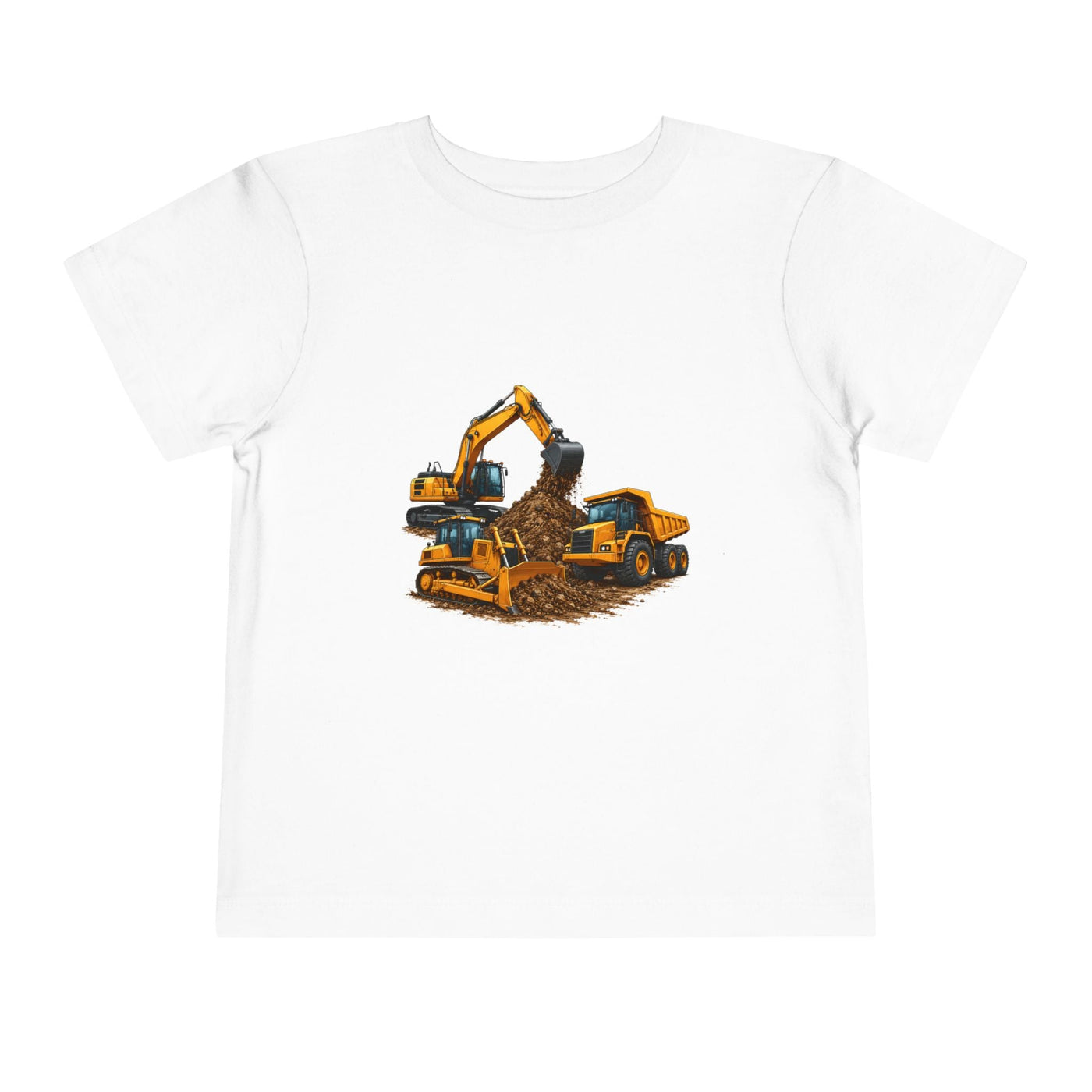 Toddler Tee — Construction Trucks Excavator & Dump Truck Graphic - Front Patch Kids Co.