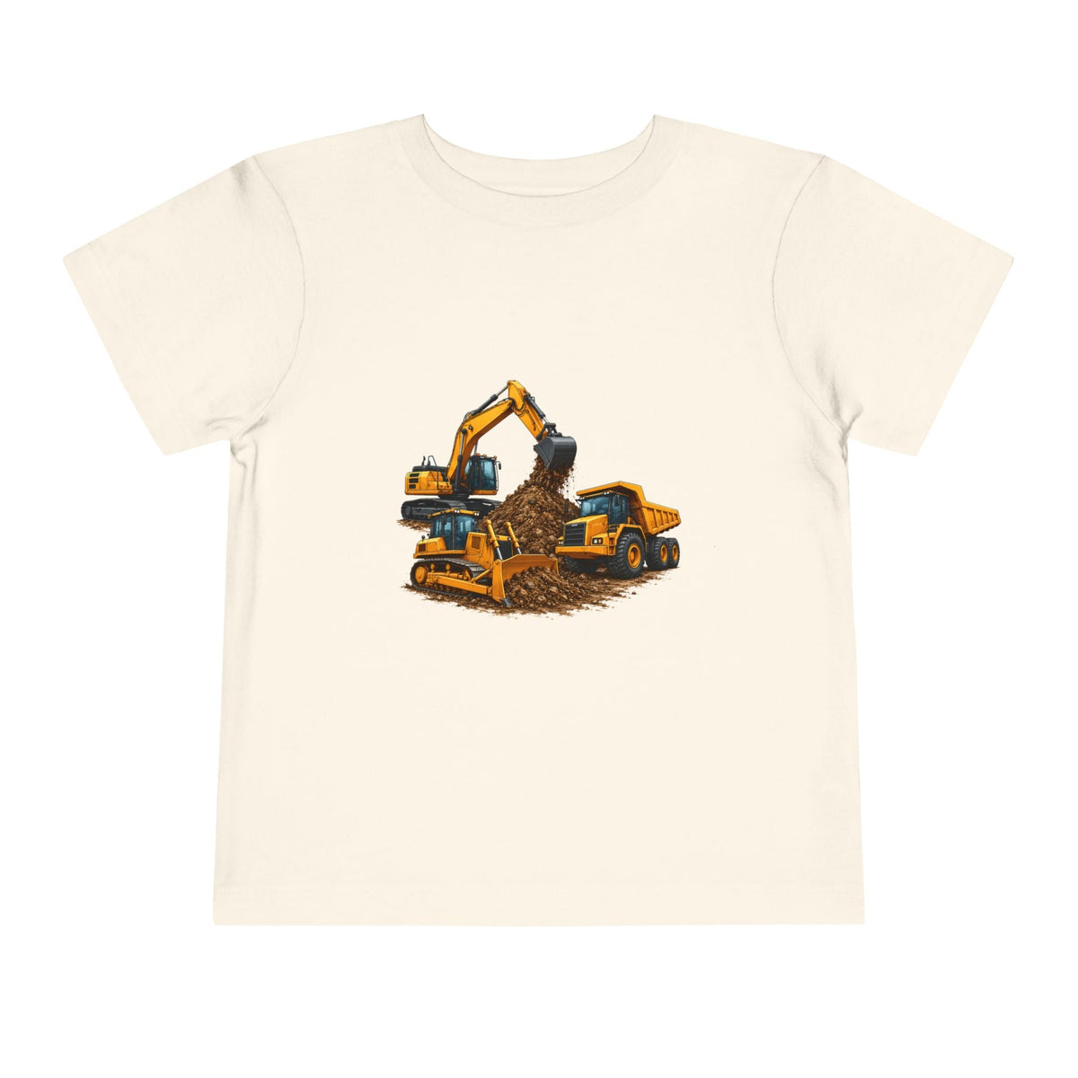 Toddler Tee — Construction Trucks Excavator & Dump Truck Graphic - Front Patch Kids Co.