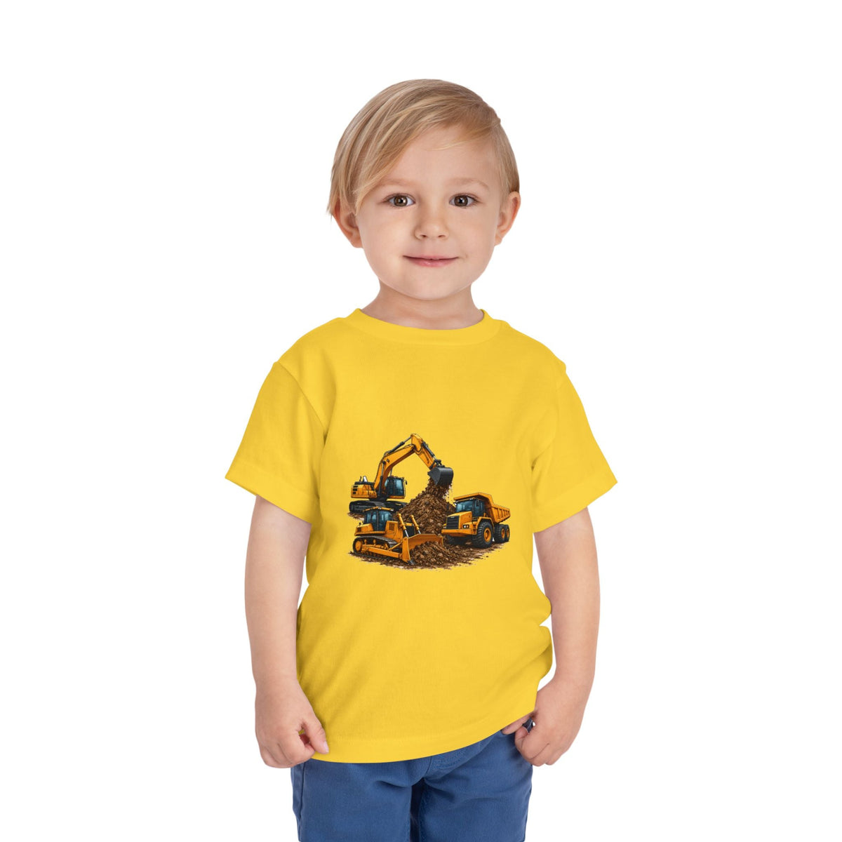 Toddler Tee — Construction Trucks Excavator & Dump Truck Graphic - Front Patch Kids Co.