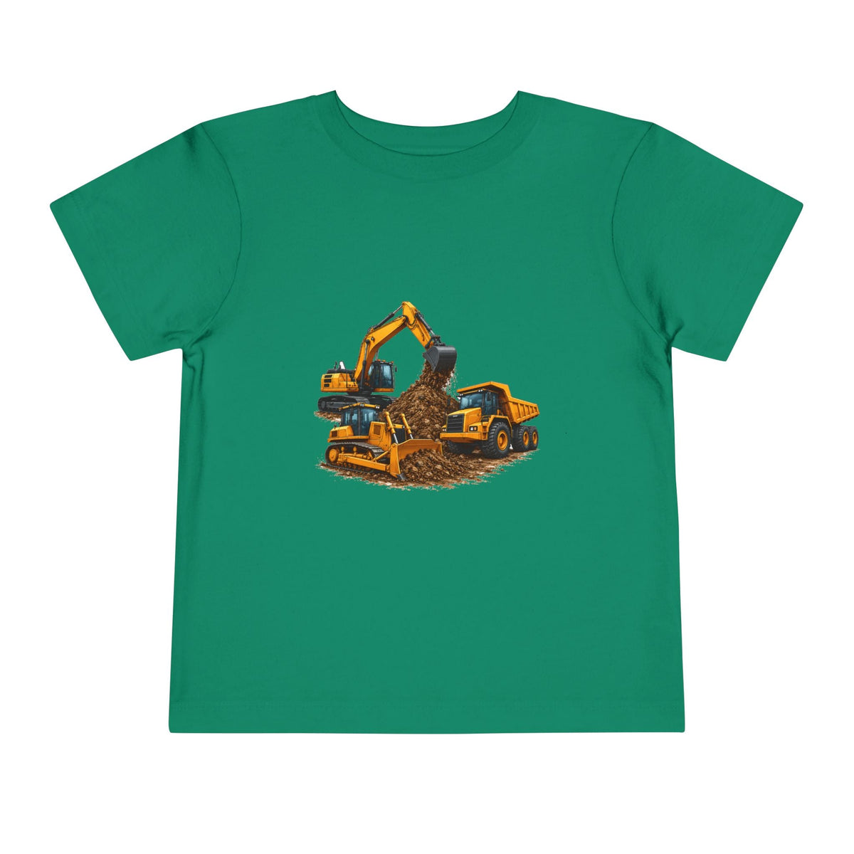 Toddler Tee — Construction Trucks Excavator & Dump Truck Graphic - Front Patch Kids Co.
